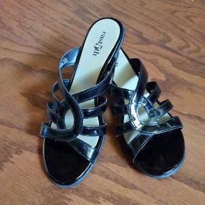 East 5th Black Patent Sandals